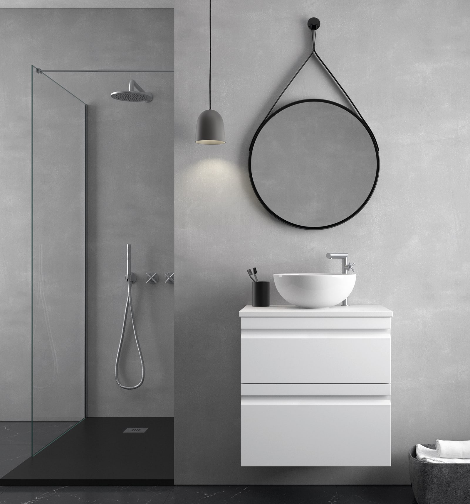 Mueble de baño con encimera de piedra compacta Ávila Dos Natalia Principal 0