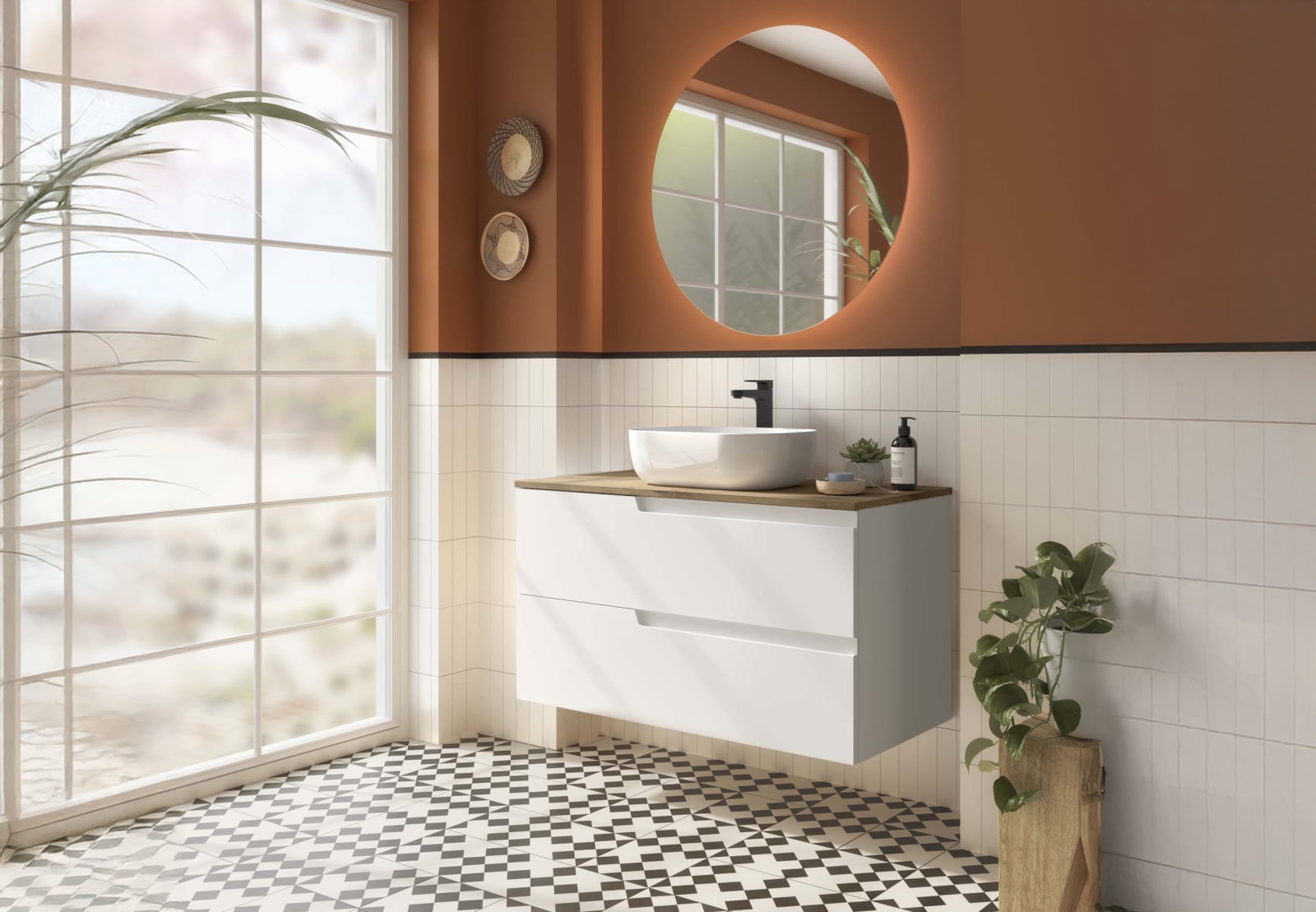 Mueble de baño con encimera roble montana Salgar Vima Principal 0