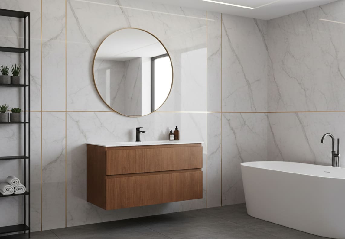 Conjunto de mueble de baño madera maciza Bruntec Alpes 2 Principal 0