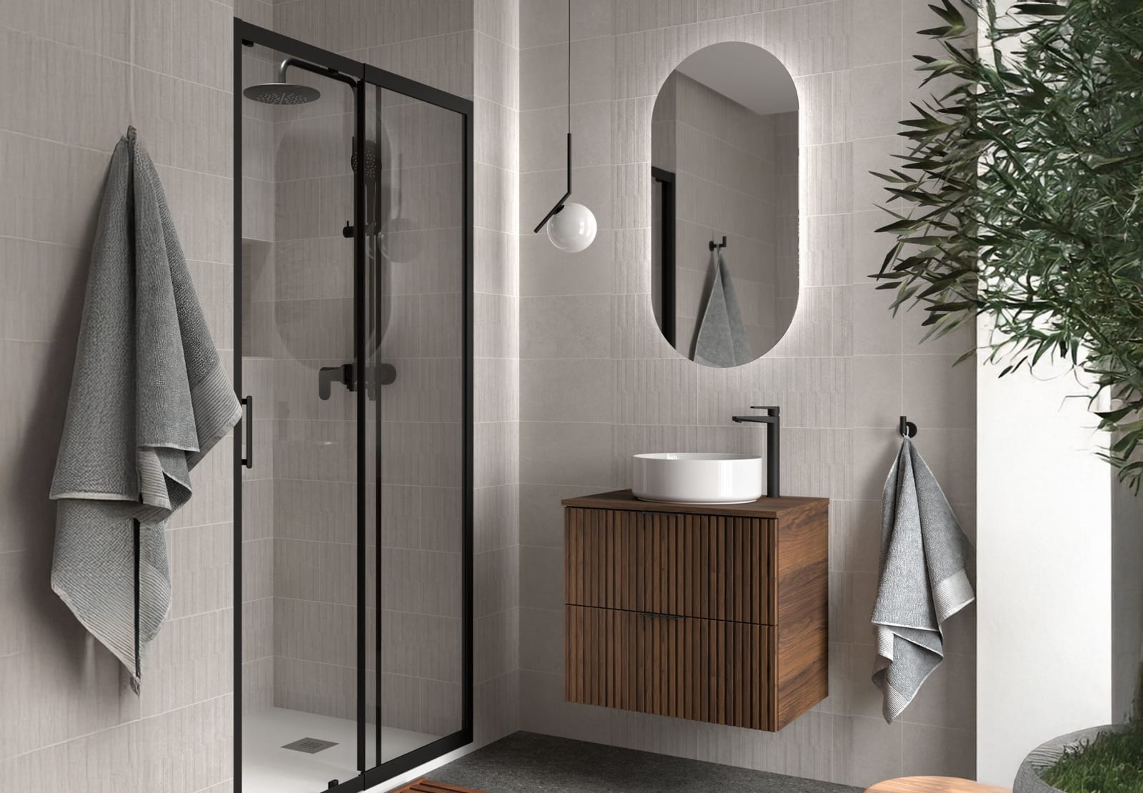 Mueble de baño con encimera de madera Salgar Biba Principal 0