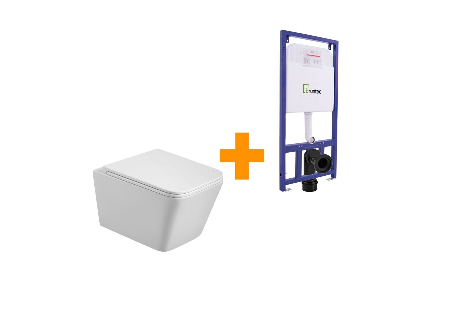 Pack inodoro suspendido + cisterna empotrada Bruntec Square Principal 0