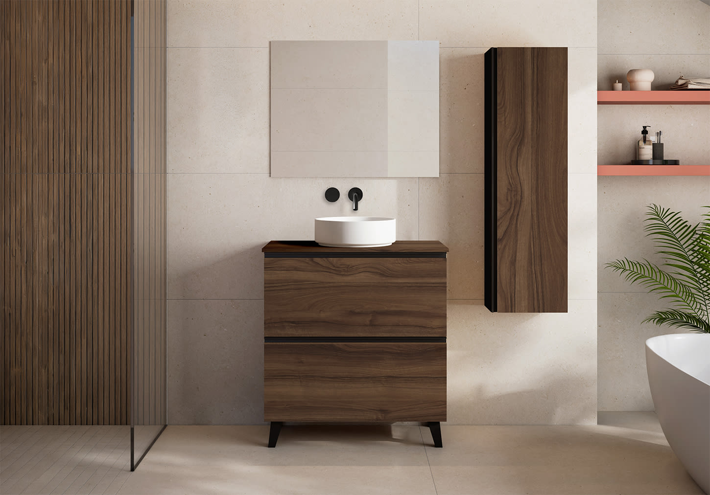 Mueble de baño con encimera de MDF Hidrófuga de madera Visobath Granada Principal 0