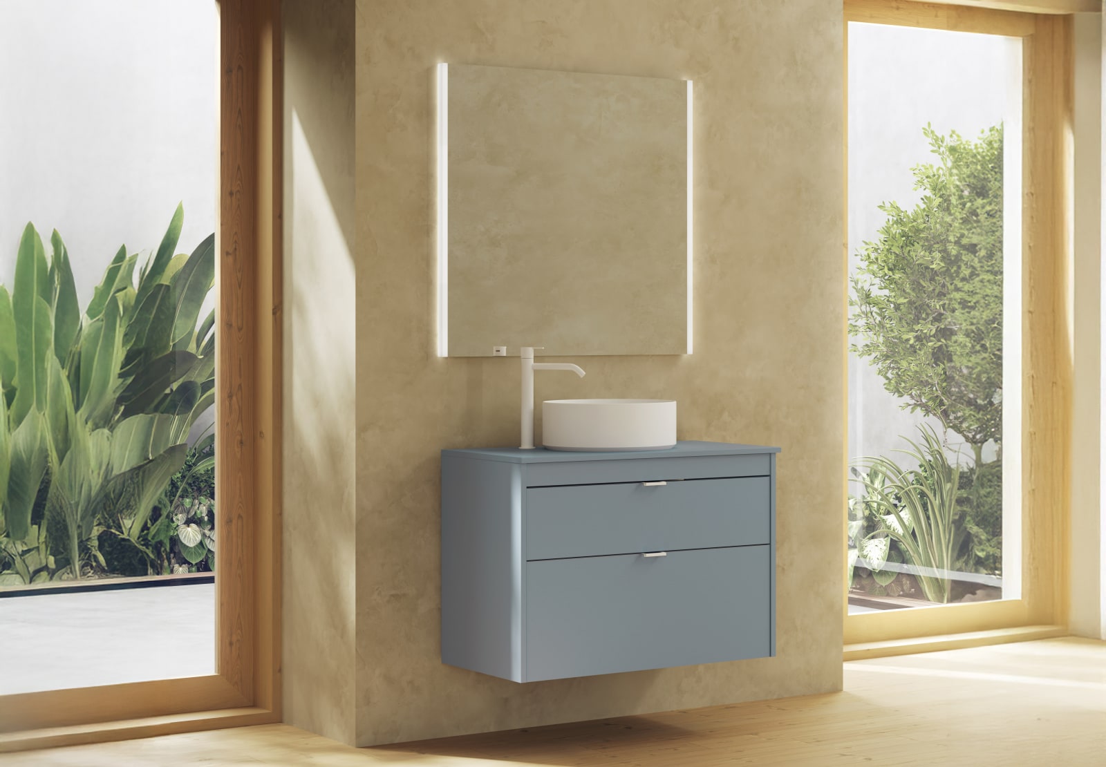 Mueble de baño con encimera de madera Royo  Logika Principal 0