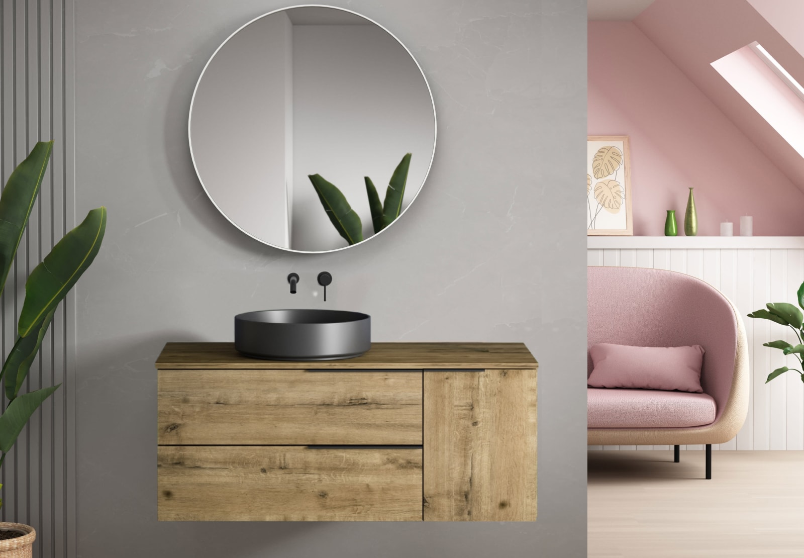 Mueble de baño con encimera de madera Bruntec Coban Principal 0