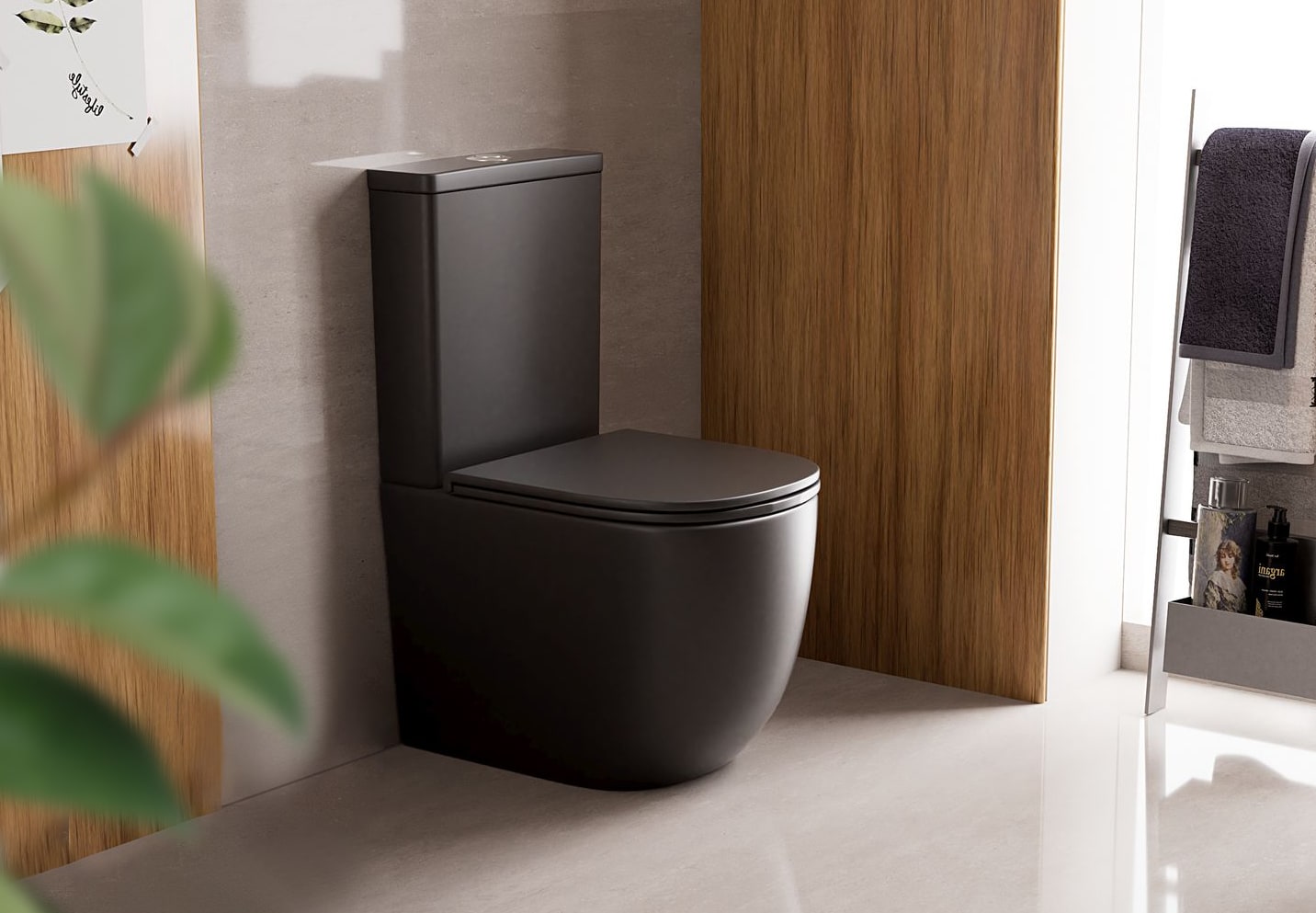 Inodoro negro mate Bruntec Roundy Principal 0