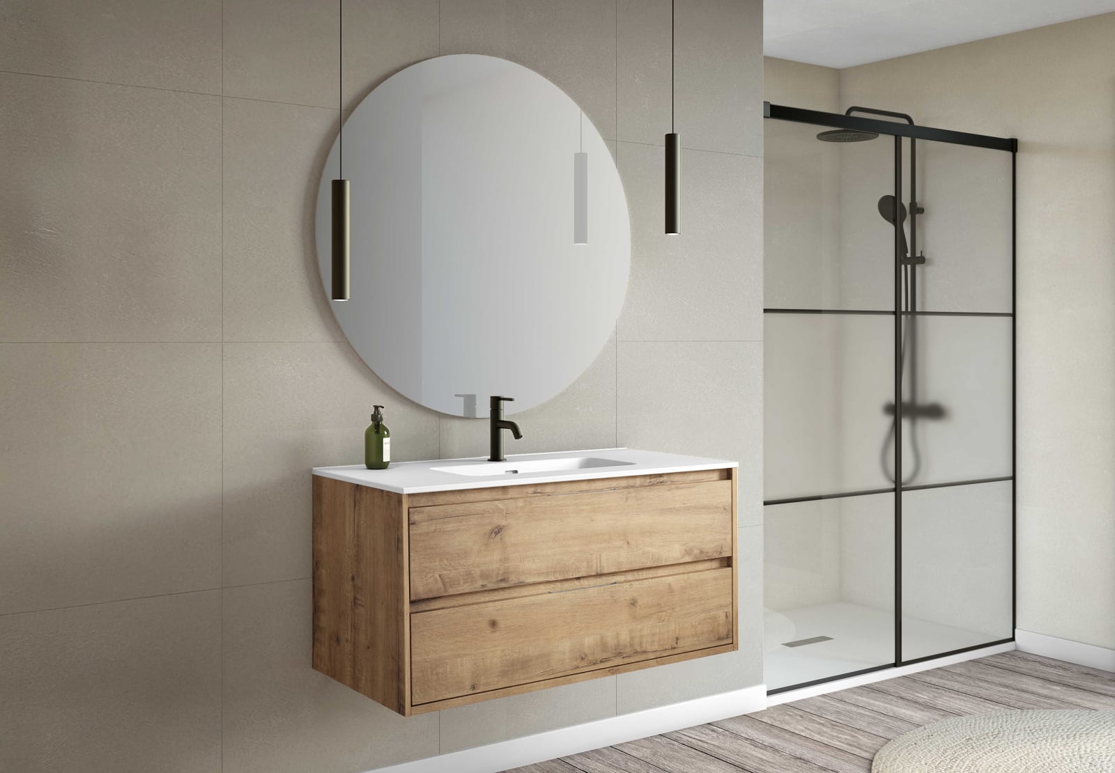 Conjunto mueble de baño moderno Bruntec Boston Principal 0