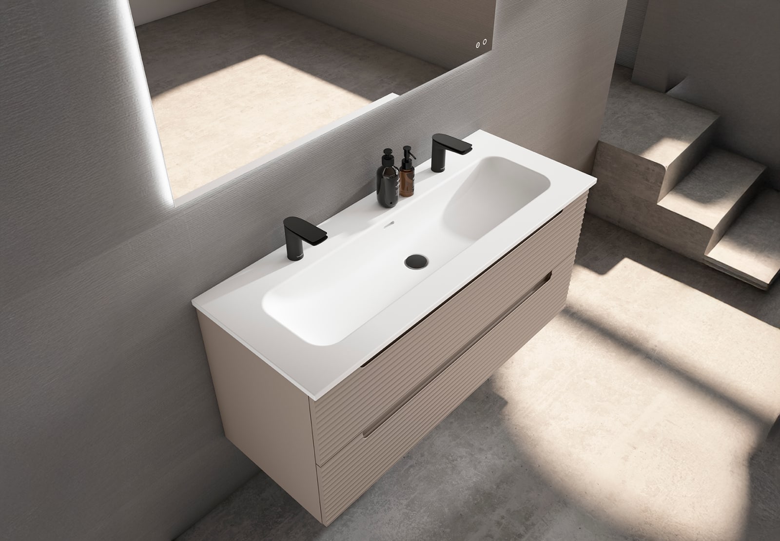 Lavabo encastrado para dos grifos de un seno Viso Idea Principal 0