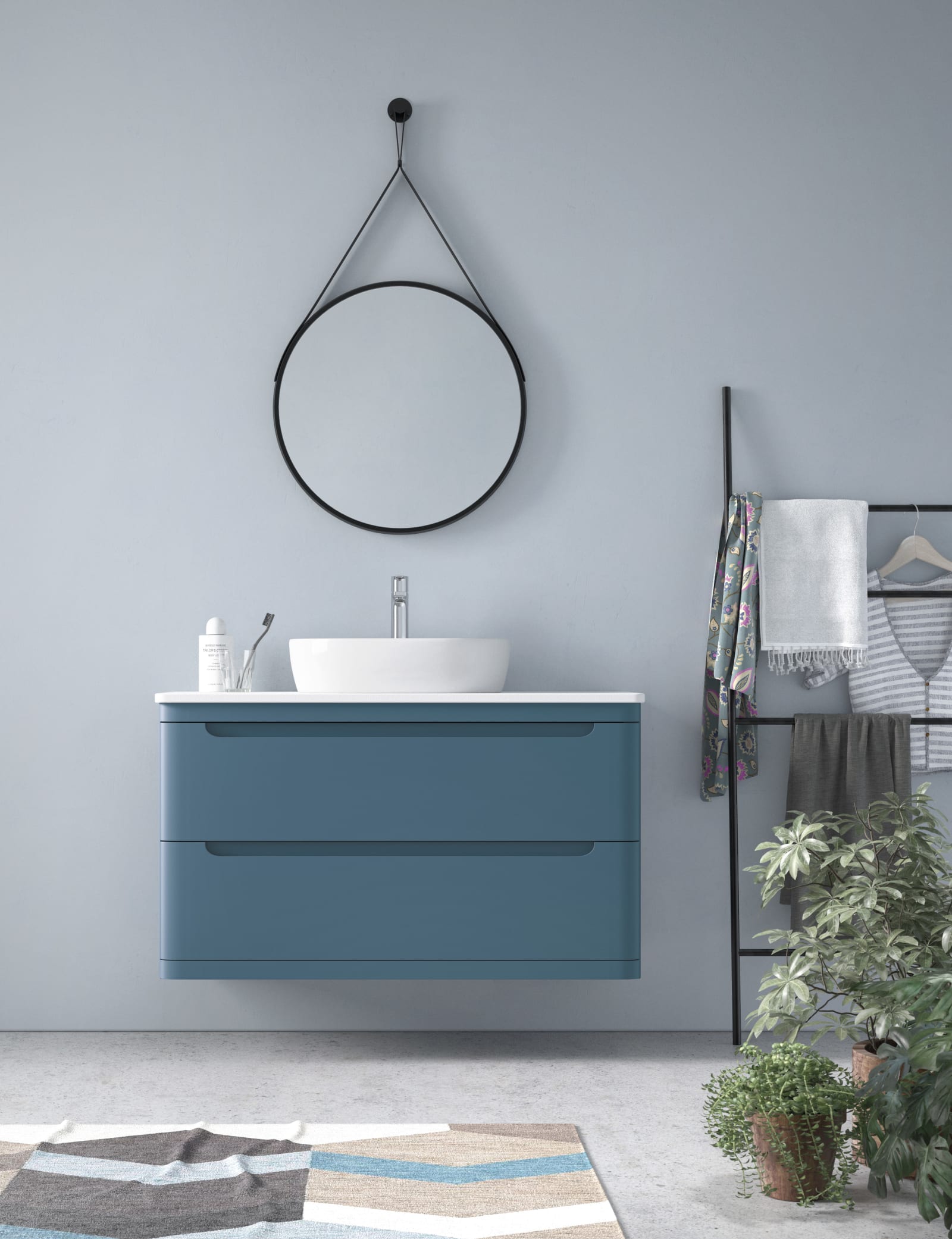 Mueble de baño con encimera de piedra compacta Avila Dos Loop Principal 0