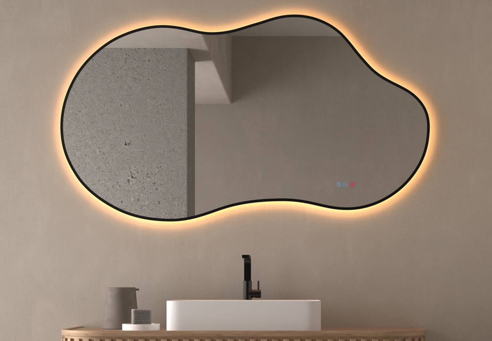 Espejo de baño con luz LED Bruntec Stone Principal 0