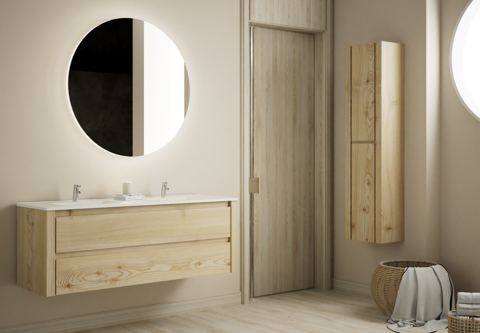 Conjunto de mueble de baño de madera maciza Bruntec Laponia Principal 0
