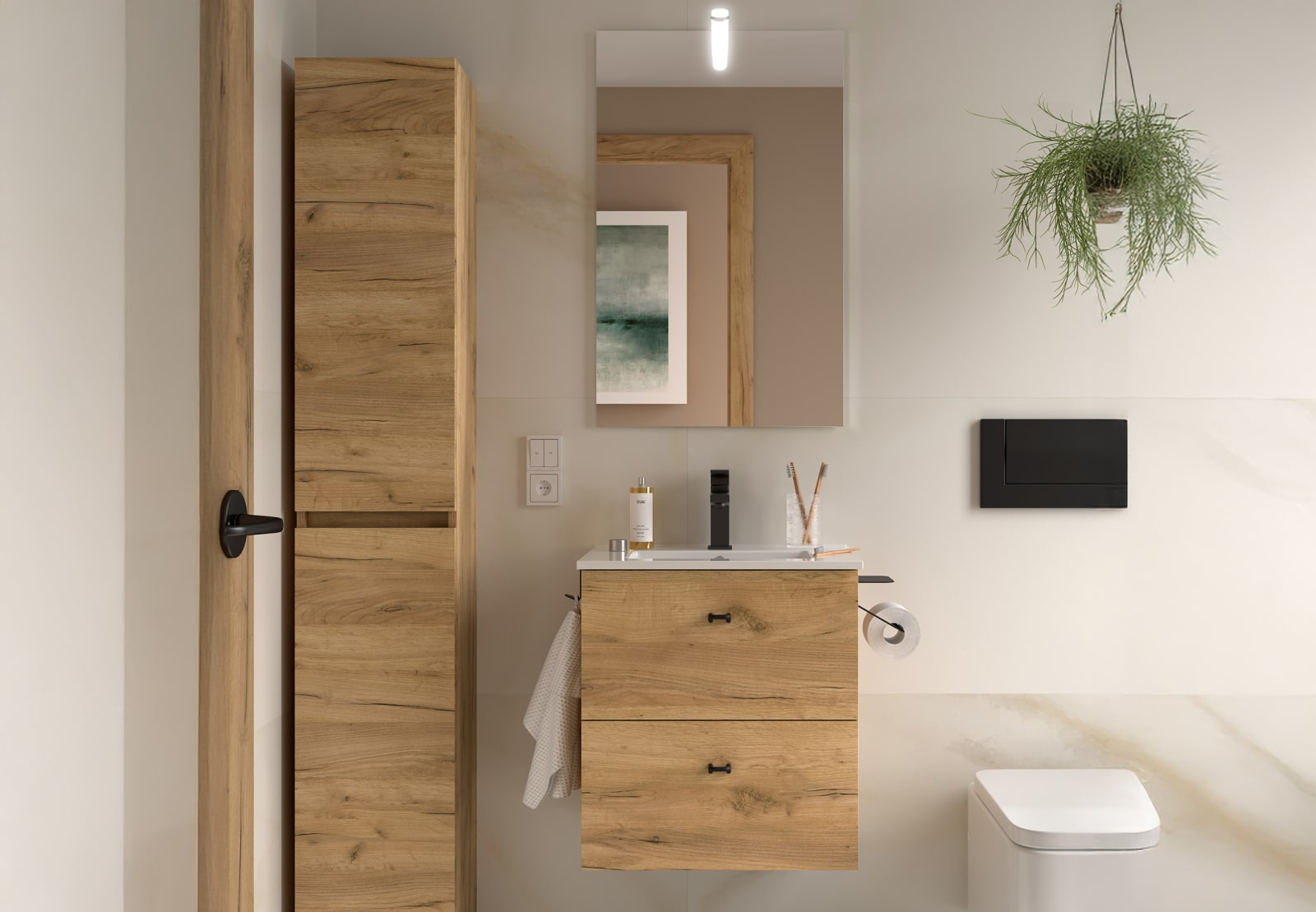 Conjunto mueble de baño fondo reducido 35 cm Salgar Inara Principal 0