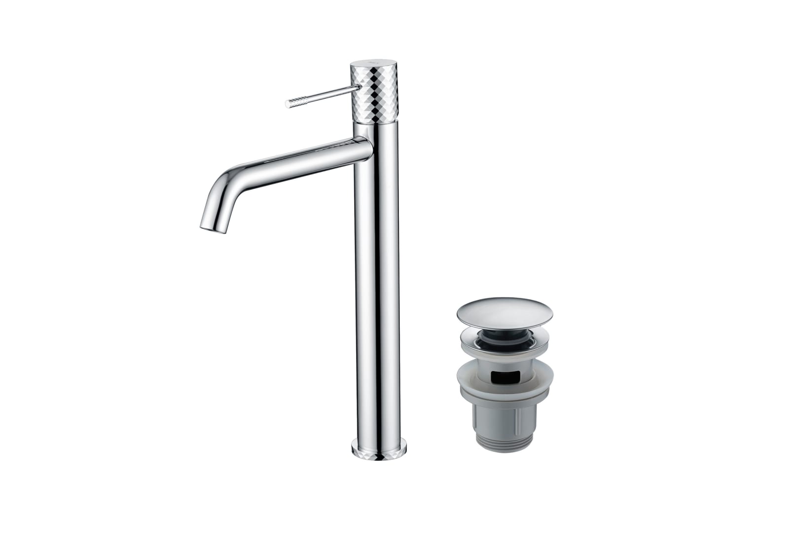 Pack Grifo de lavabo caño alto Imex Génova + Válvula click-clack Principal 0