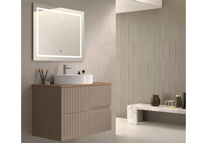 Mueble de baño con encimera de madera Bruntec Ebi colores Principal 4