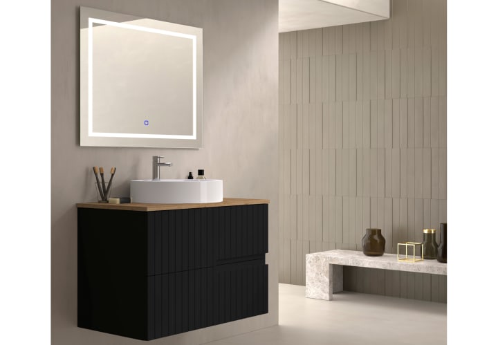 Mueble de baño con encimera de madera Bruntec Ebi colores Principal 1