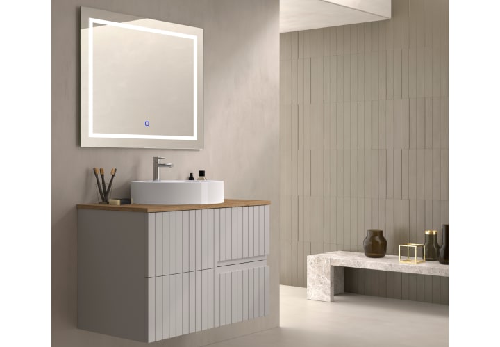 Mueble de baño con encimera de madera Bruntec Ebi colores Principal 3