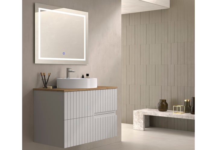 Mueble de baño con encimera de madera Bruntec Ebi colores Principal 2