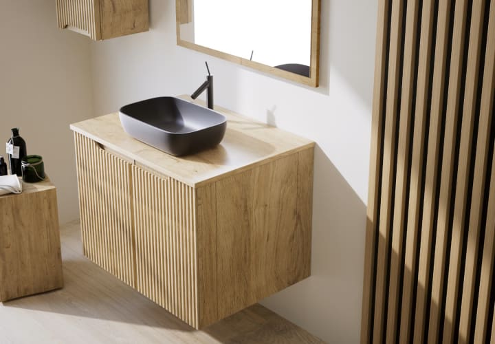 Mueble de Baño de madera maciza a Medida con encimera Bruntec Alpes 14 Detalle 2