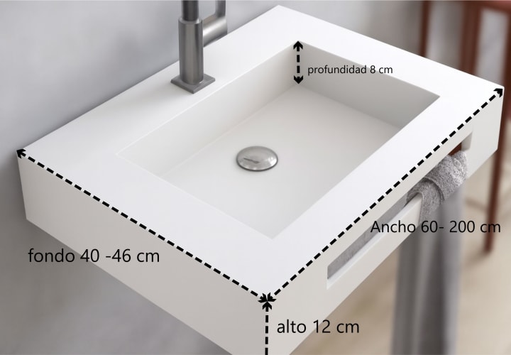 Lavabo suspendido Bruntec Miami Croquis 1