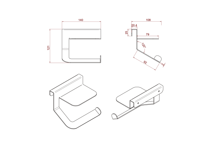 Portarollo de baño Salgar Minimal Croquis 4