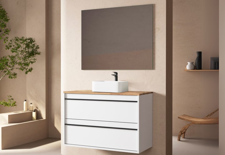 Muebles de baño con encimera de madera Bruntec Candem Principal 2