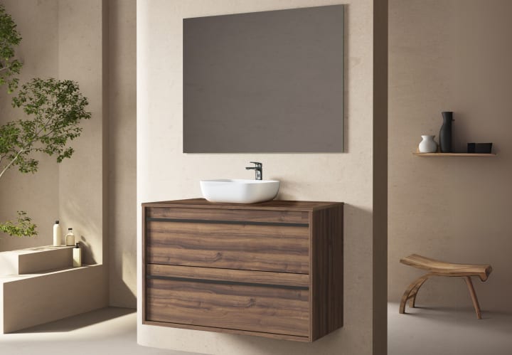 Muebles de baño con encimera de madera Bruntec Candem Principal 1