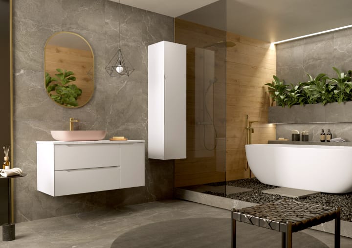 Mueble de baño Coycama Cenit con encimera de solid surface Principal 1