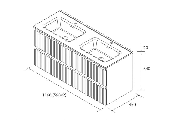Conjunto mueble de baño Salgar Kira Croquis 17