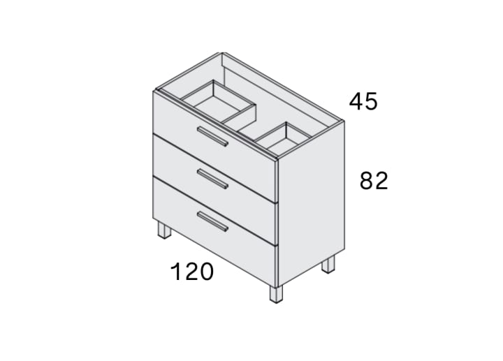 Conjunto mueble de baño Bruntec Gaia Croquis 3