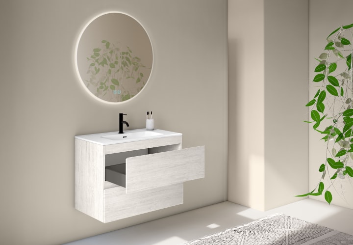 Conjunto mueble de baño fondo reducido 39 cm Bruntec Roma Detalle 12