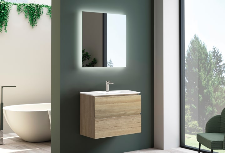 Conjunto mueble de baño fondo reducido 39 cm Bruntec Roma Principal 2