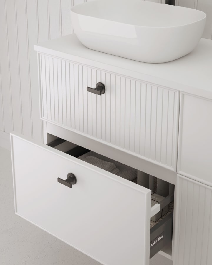 Mueble de baño con encimera de Microtec de Avila Dos Blanca Detalle 6