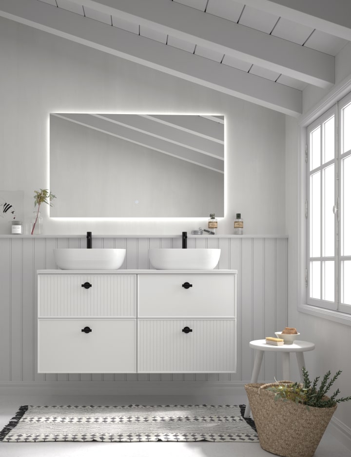 Mueble de baño con encimera de Microtec de Avila Dos Blanca Principal 1