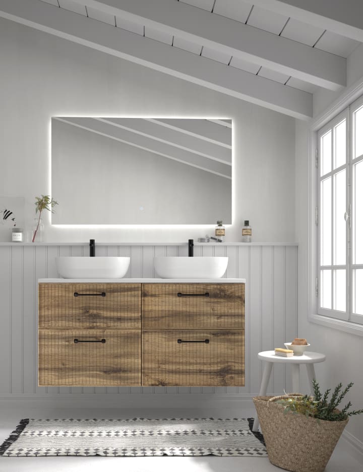 Mueble de baño con encimera de Microtec de Avila Dos Blanca Principal 3