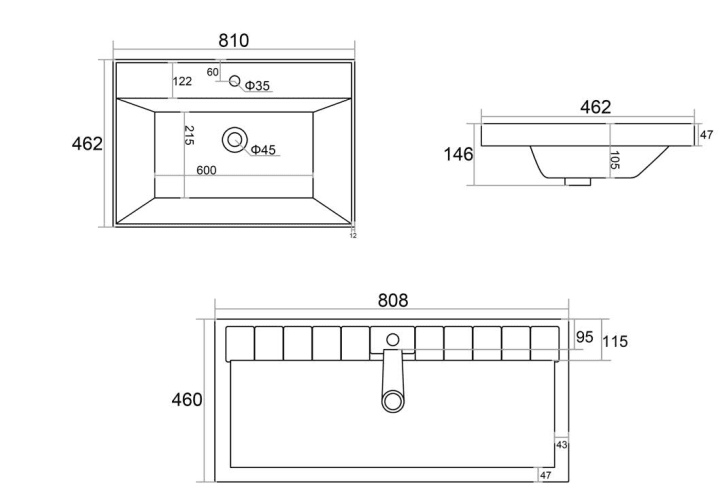 Conjunto mueble de baño Royo Vora Croquis 15