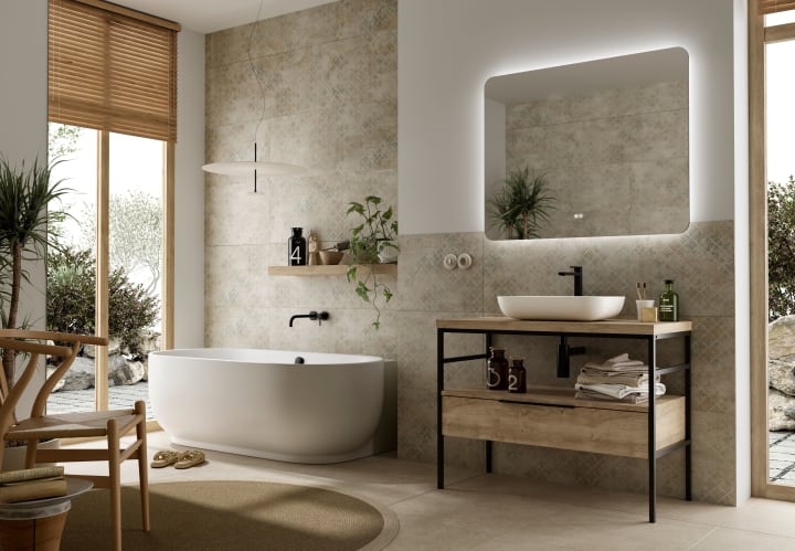 Mueble de baño con encimera Coycama Kirk industrial Ambiente 3