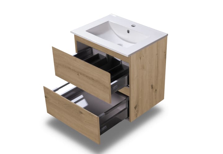 Conjunto de mueble de baño pequeño Bruntec Nivo 2 cajones suspendido Detalle 8