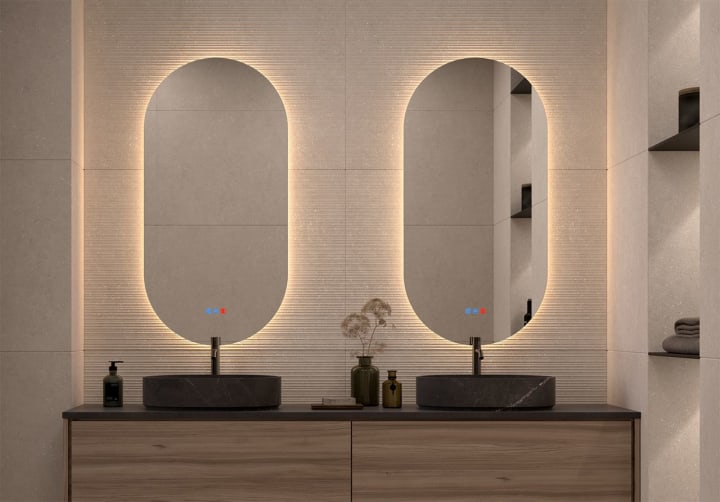 Espejo de baño con luz LED Bruntec Delta Principal 4