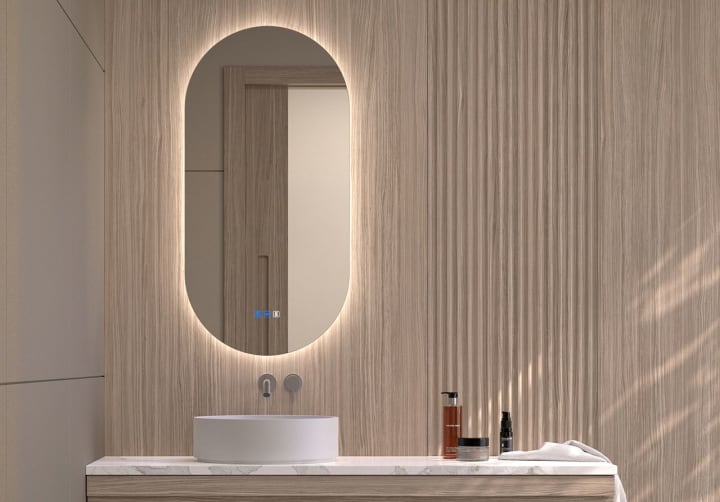 Espejo de baño con luz LED Bruntec Delta Principal 1