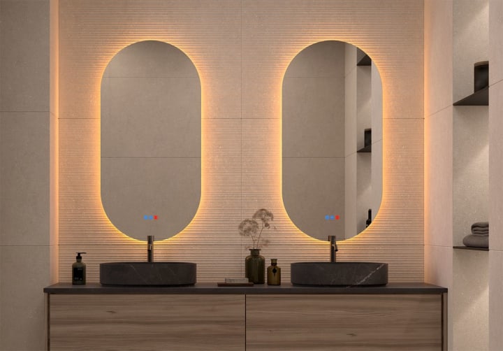 Espejo de baño con luz LED Bruntec Delta Principal 6