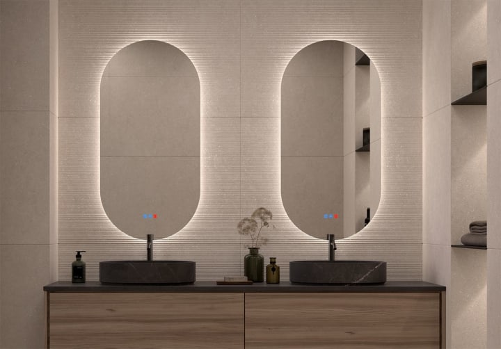 Espejo de baño con luz LED Bruntec Delta Principal 2