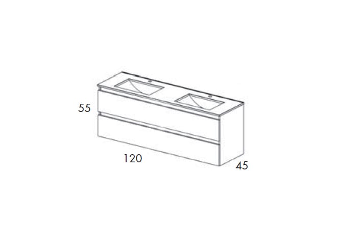 Conjunto mueble de baño Viso Box Croquis 11