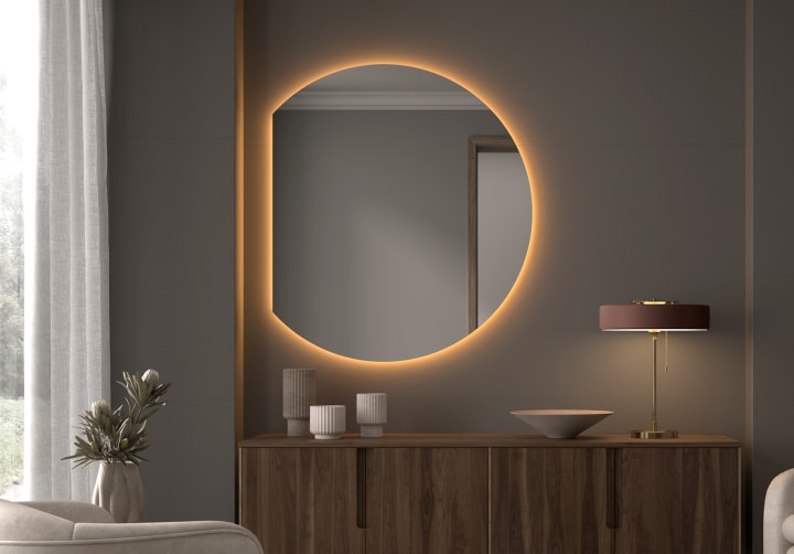 Espejo media luna con luz LED Bruntec Zoni Ambiente 8