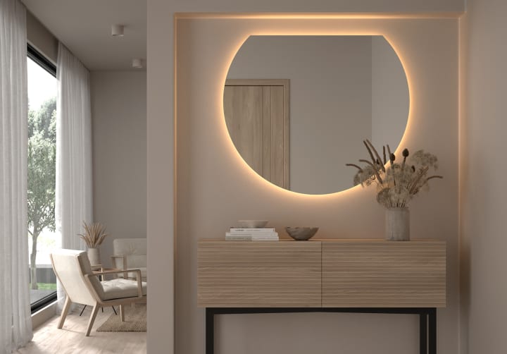 Espejo media luna con luz LED Bruntec Zoni Principal 4