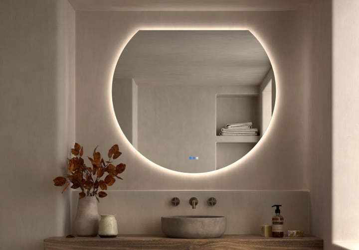Espejo media luna con luz LED Bruntec Zoni Principal 3