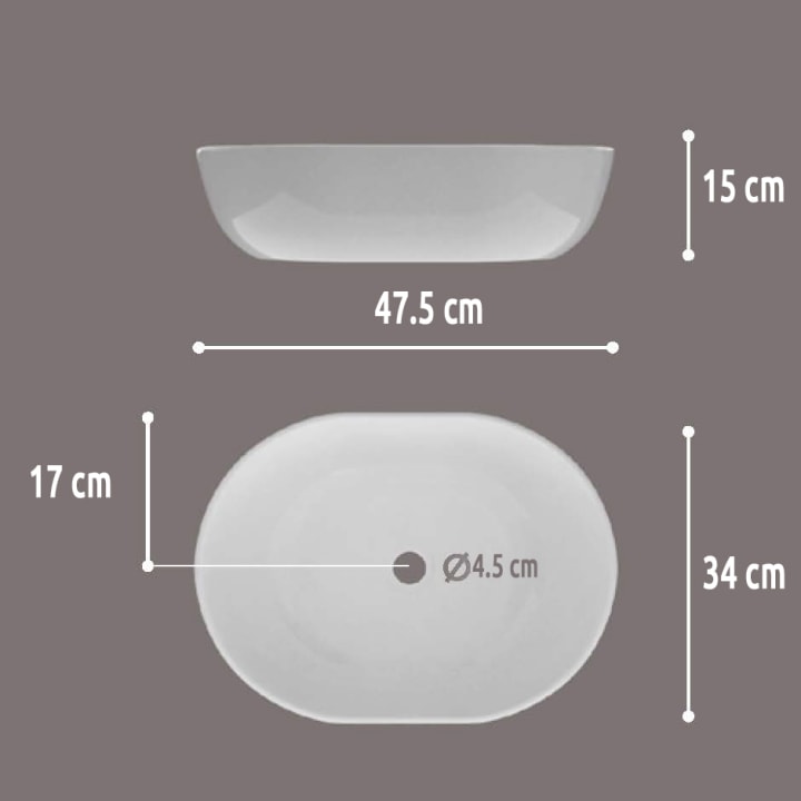 Lavabo sobre encimera Art and Bath Mónaco Croquis 2