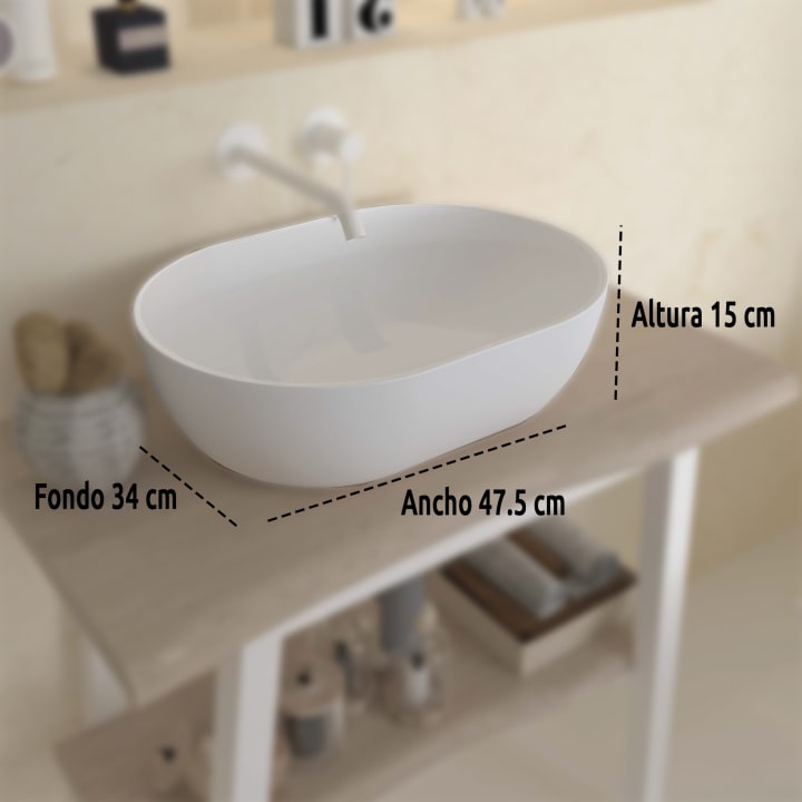 Lavabo sobre encimera Art and Bath Mónaco Detalle 1