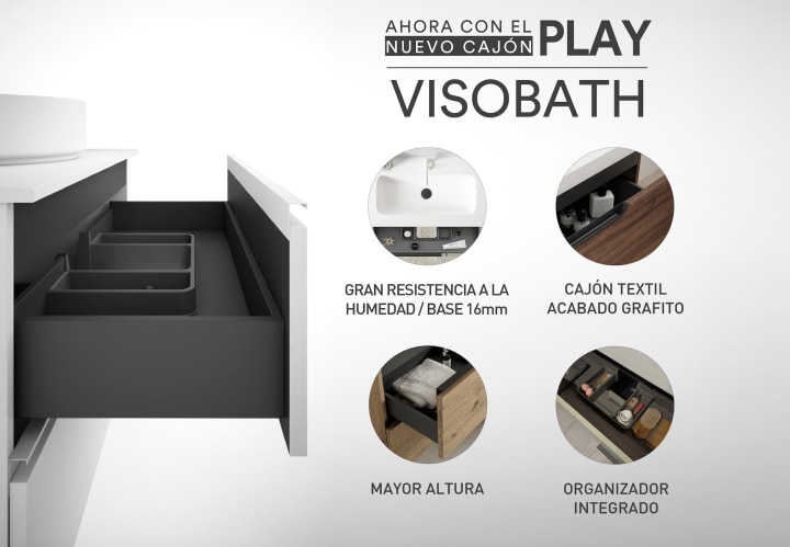 Conjunto mueble de baño fondo reducido 40 cm Viso Nido Detalle 6