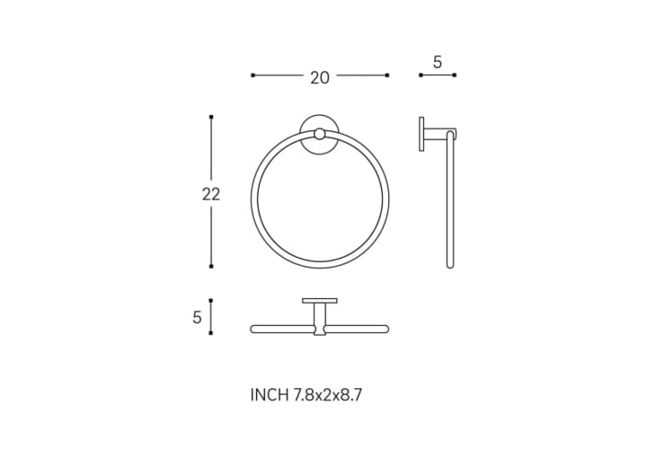 Toallero aro de baño Cosmic Duo Round Croquis 4
