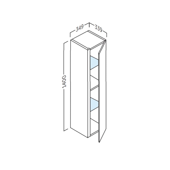 Columna de baño Coycama Lambda frente textura dune Croquis 16