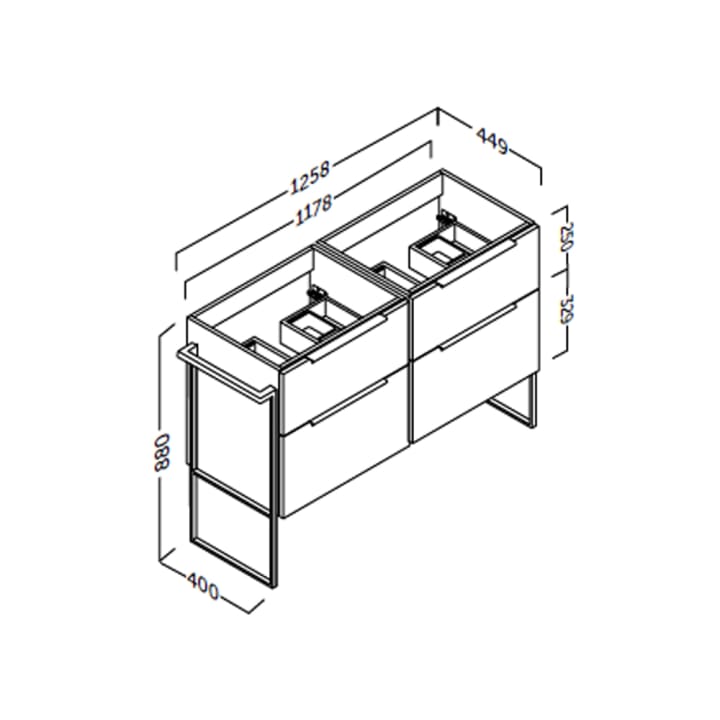 Mueble de baño Coycama Galsaky industrial Croquis 11